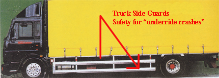 San Diego truck accident attorney PSA for bike motorcycle pedestrian safety around large commercial trucks and tractor trailers pictured is a side guard